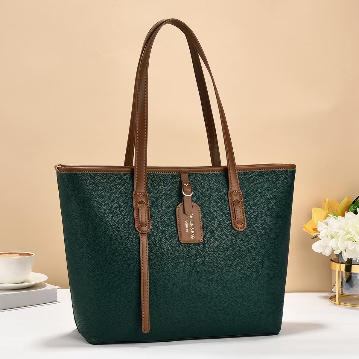 Nuevo estilo minimalista bolso de gran capacidad bolso de gran tamaño bolso de dama bolso de color sólido bolsas de mano versátiles