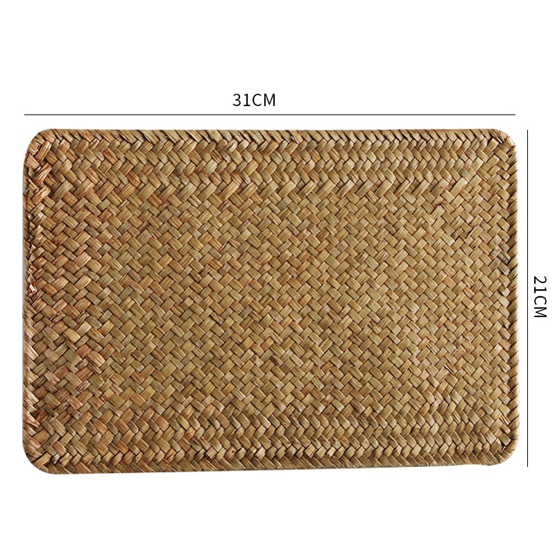 A5LKENS almohadilla de mesa de tejido a mano almohadilla de aislamiento térmico almohadilla de taza a prueba de quemaduras simple almohadilla de mesa de mesa de tejido de paja image 12