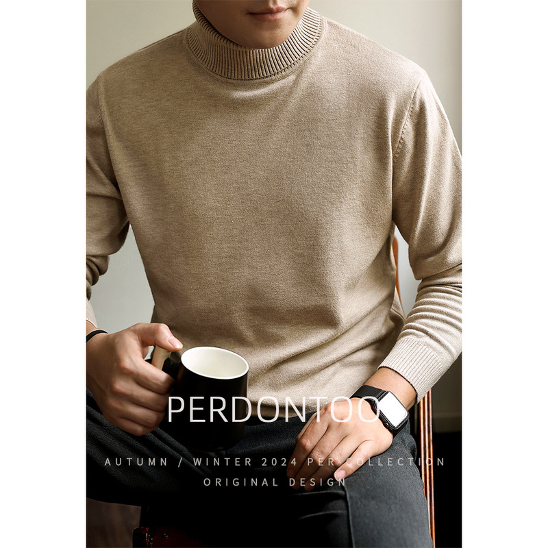 26-Count Double-Ply High-Elastic Fiber Soft Gauze Knitwear Men's Autumn and Winter Turtleneck Knitwear Warm Inner Anti-Pilling Top 26-Count Double-Ply High-Elastic Fiber Soft Gauze Knitwear Men's Autumn and Winter Turtleneck Knitwear Warm Inner Anti-Pilling Top
