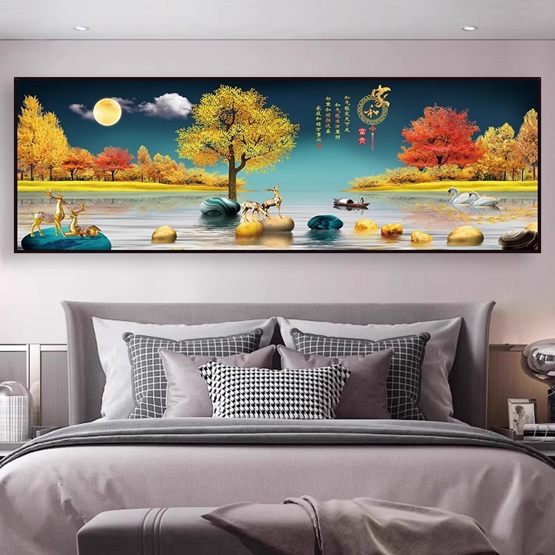 寝室のベッドサイドの絵画自己粘着壁ステッカーホテル B&B リビングルームのソファの背景の壁の装飾絵画壁紙ステッカー|undefined