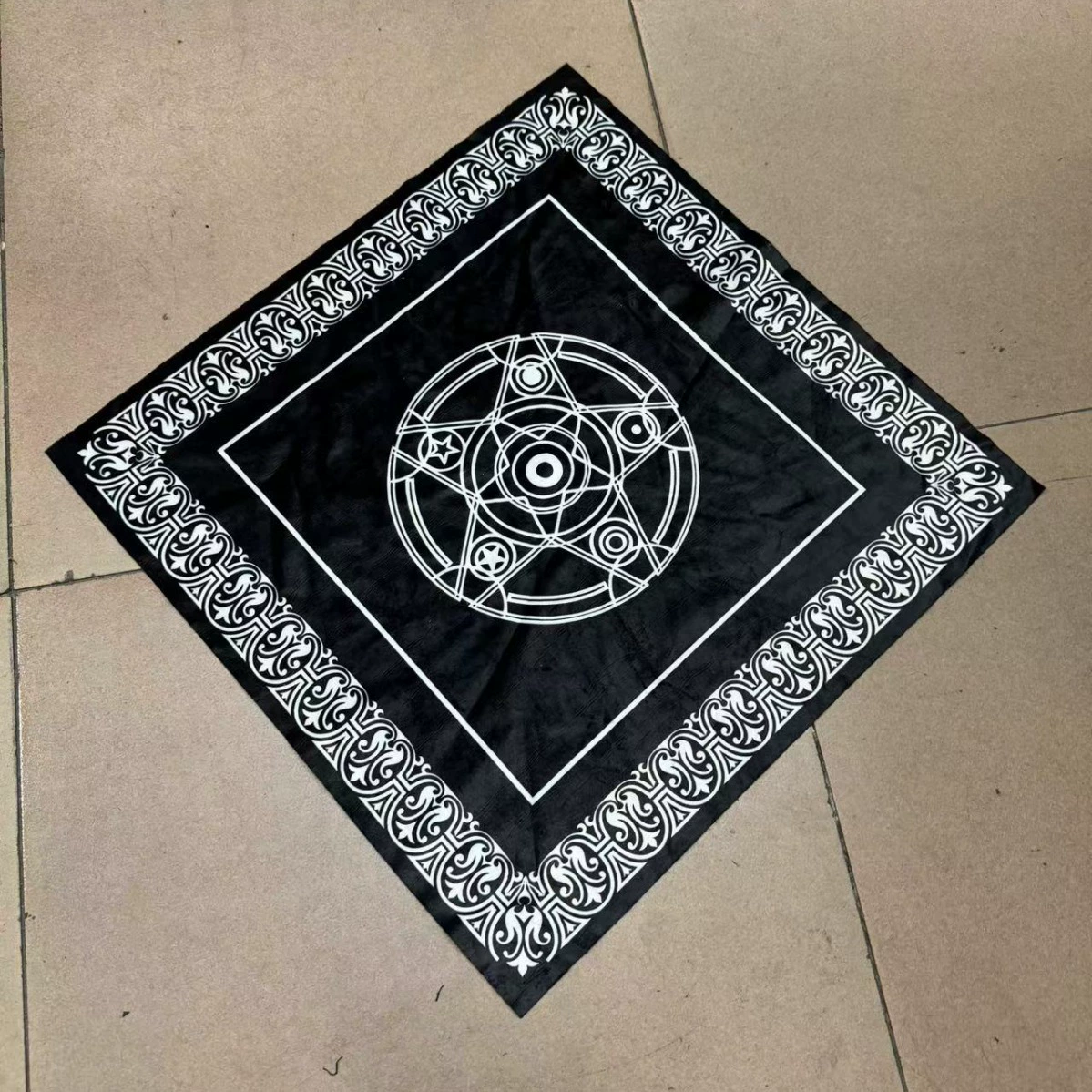 Оптовая продажа скатертей для картотеки с цифровой печатью, черный бархат, для настольных игр и карт