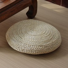 批发草编蒲团玉米皮编织坐垫榻榻米地蒲草跪坐墩打坐日式阳台蒲J^