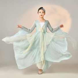 新款儿童古典舞扇子舞中国舞演出服女孩伞舞表演服飘逸女童民族服