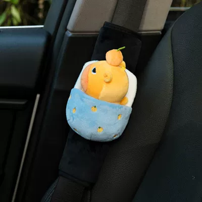 Car Interior Decoration Ornament – Seat belt shoulder pad - sleepy-capybara-lulu-shoulder-cover-single-genuine-doll-adhesive-style-no-specifications