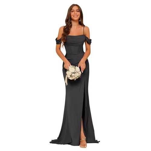 European and American Hot-Selling Elegant and Classy Bodycon Slip Dress, Light Luxury Fashion Off-Shoulder Long Dress That Accentuates the Figure, Women's Dress