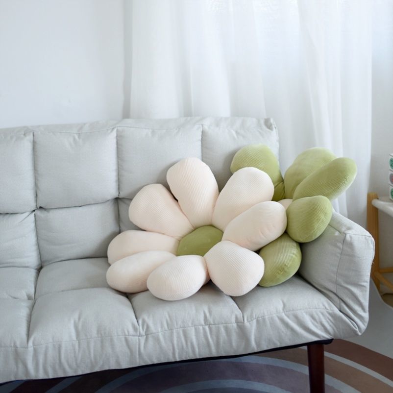 小雏菊花朵抱枕可爱太阳花毛绒靠垫沙发床上客厅坐垫靠枕卧室