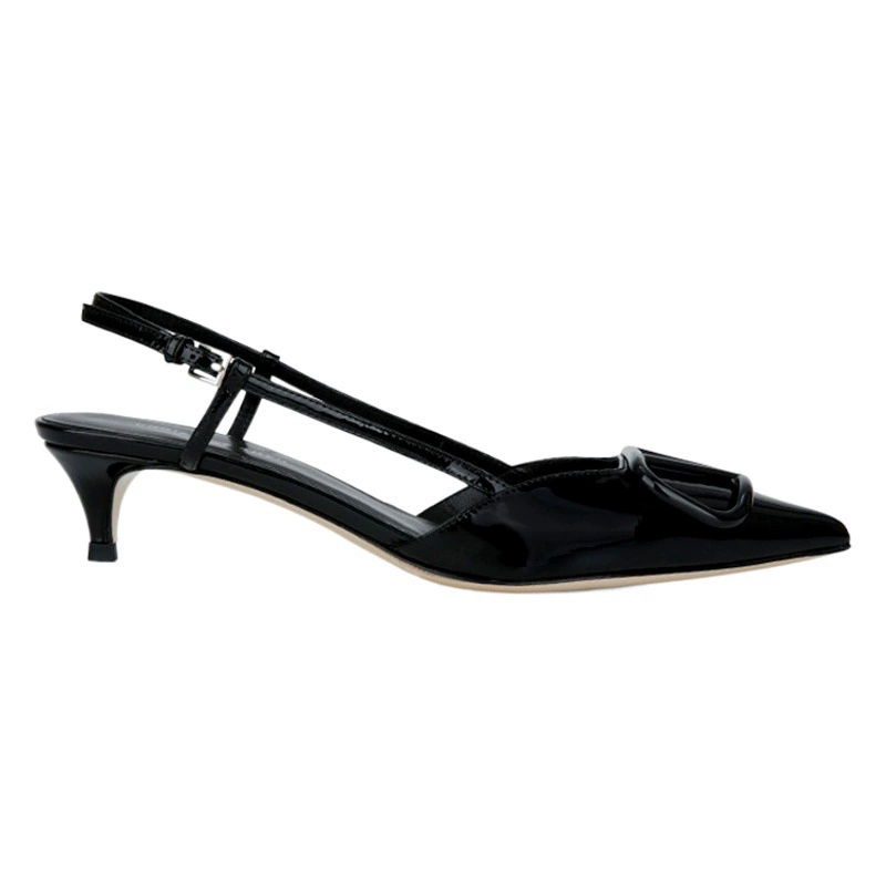 【sheii Su Yinyin】Женские босоножки на шпильке с острым носком, ремешком на щиколотке и открытой пяткой из лакированной кожи, модные для улицы