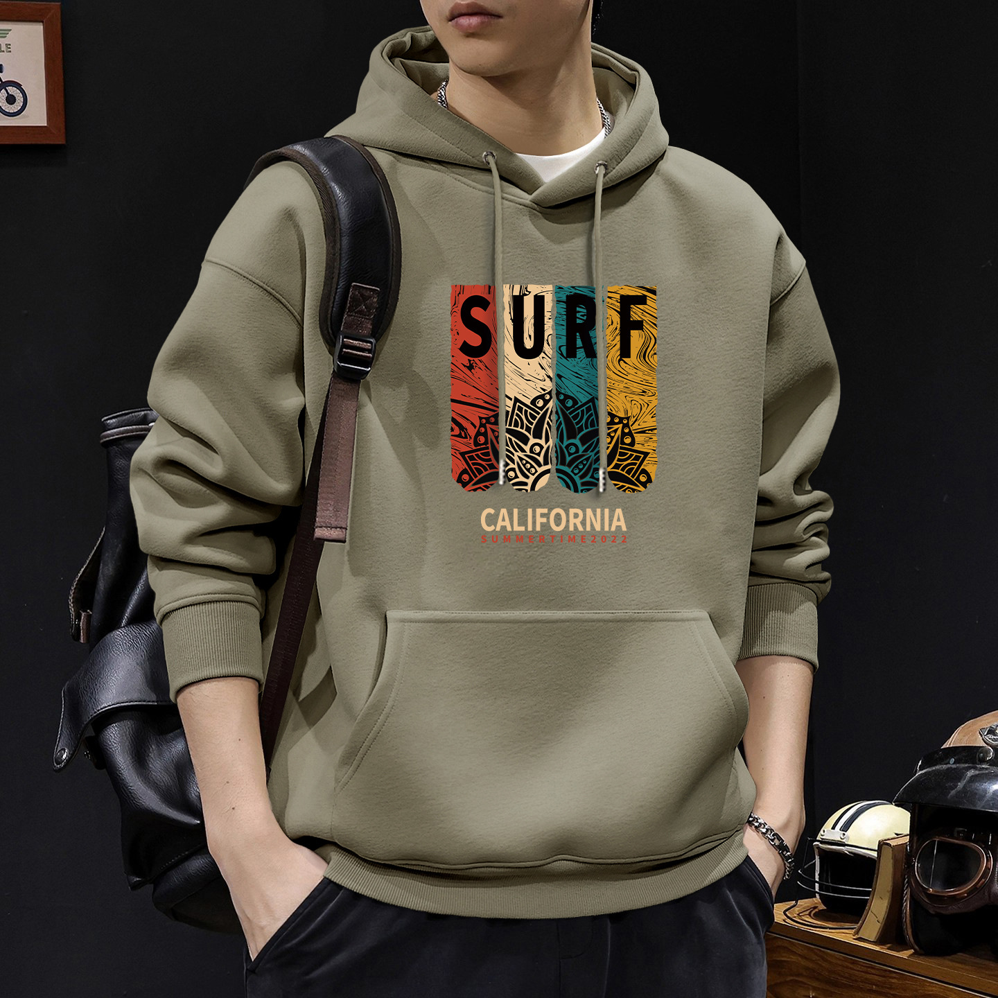 Chaqueta con capuz para hombres con veludo de otoño americano ropa de alta calle marca de moda de otoño y invierno chaqueta pesada de alto gramo