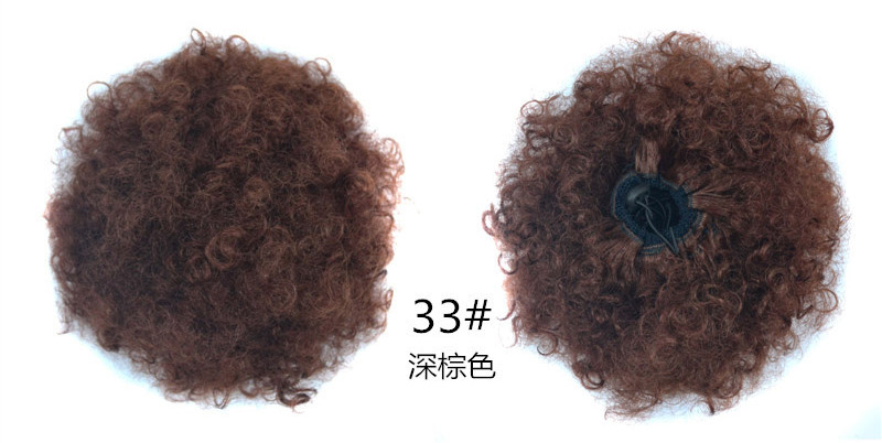 Afro Curly Pony tail Clip in Hair Bun Lorota pelusa pelucita brote de pelo