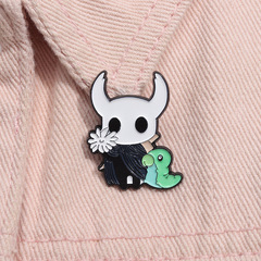 Personalized Design Cartoon Game Hollow Knight Merchandise Metal Commemorative Pin Backpack Hat Anime Versatile Decorative Fastener