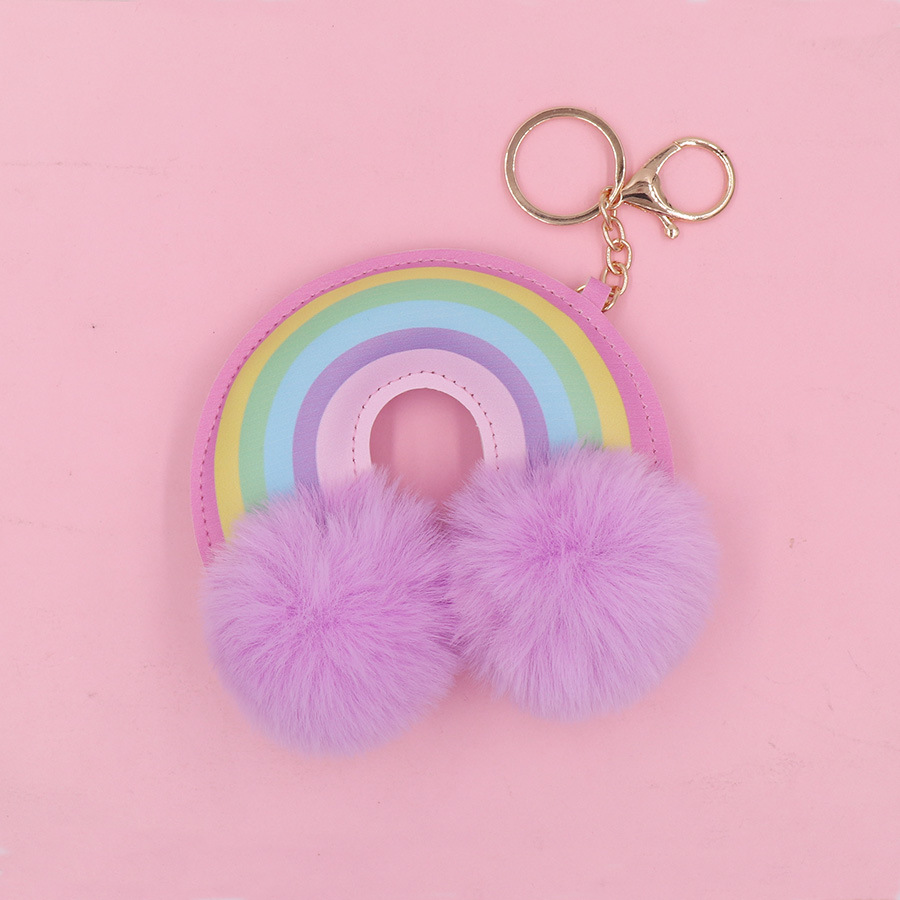 Modern Style Artistic Color Block Pu Leather Imitate Rex Rabbit Fur Alloy Women's Keychain display picture 6