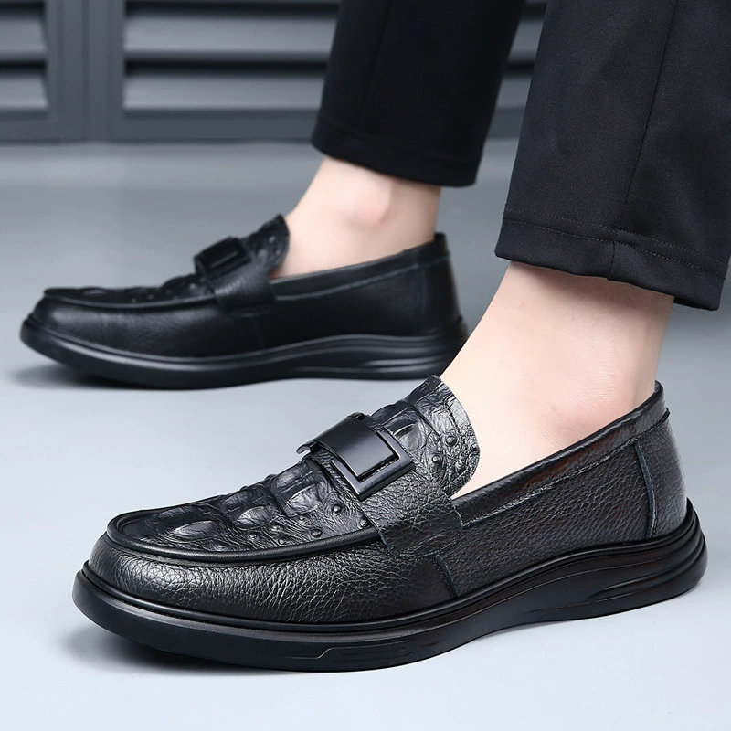 苹果/APPLE Trend loafers, shoes for leisure for leather shoes, natural leather, Korean style