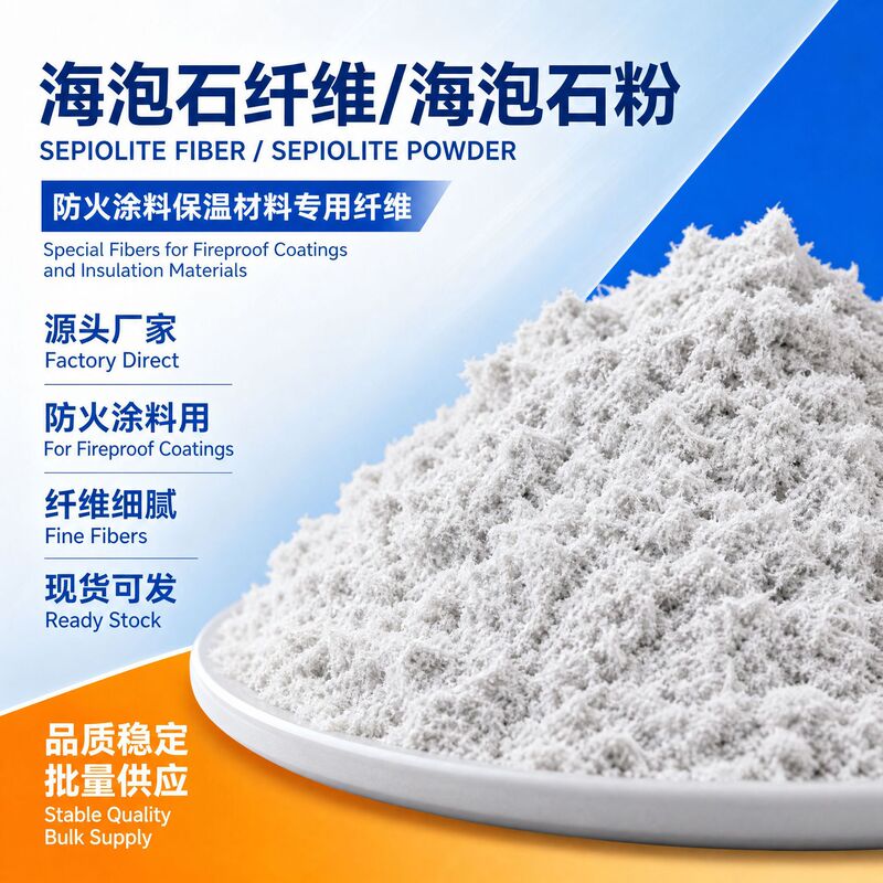 Supply of Sea Bubble Stone Powder, Sea Bubble Stone Fiber, Fireproof Coating, Insulation Material, Special Fiber for Construction Paint