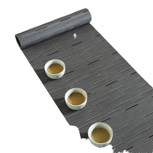 New Chinese-style PVC tea seat Zen-themed table flag waterproof tea table runner Chinese-style long tea table mat tea table runner pad