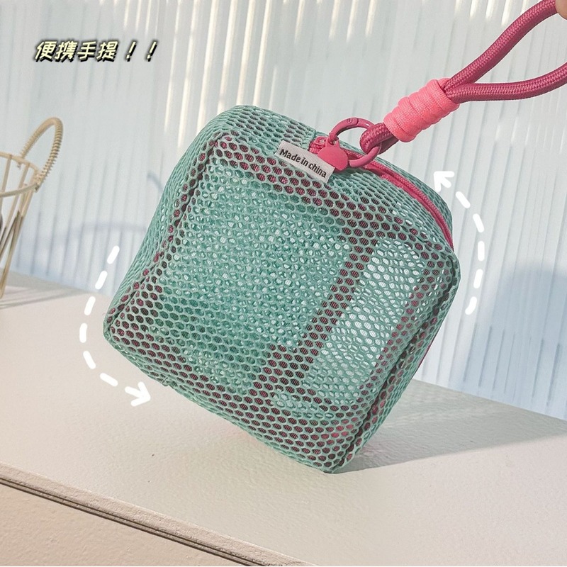 ドーパミンメッシュ収納袋ポータブル旅行必需品口紅ポータブル化粧ポリエステルメッシュ豆腐バッグ|undefined