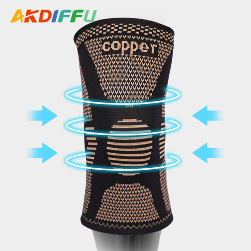Outdoor sports knee pads, knitting knee pads, copper ion knee pads, copper fiber four-way elastic nylon knee pads for basketball and volleyball