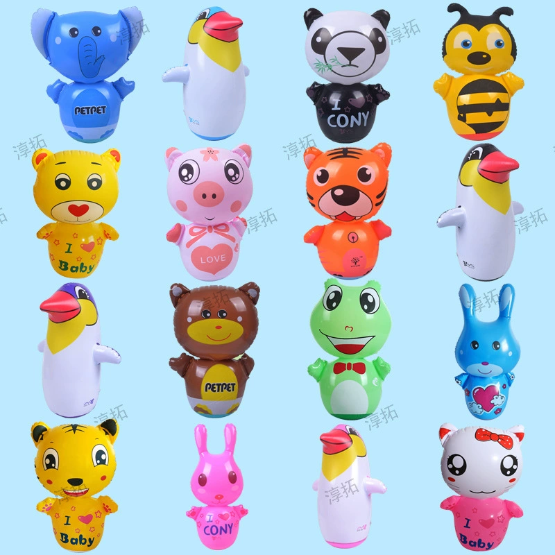 Надувной мультфильм животных стакан игрушка оптом ночной рынок киоск горячие продажи 35 см мешок с песком кролик Тигр стакан