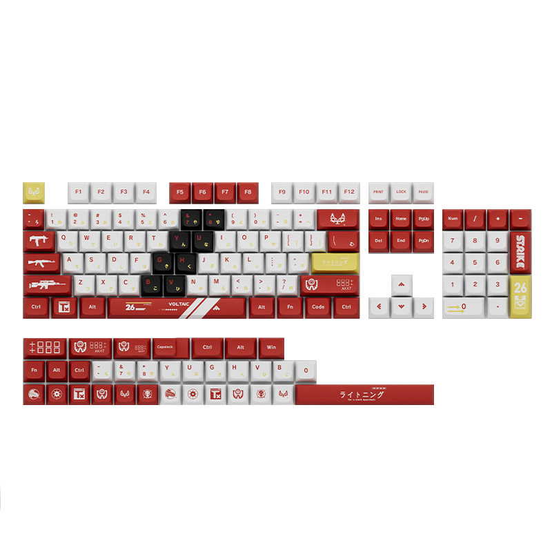 PBT material XDA altura bola tapa original fábrica altura sublimación máquina roja y blanca gran conjunto completo teclado mecánico universal keycap