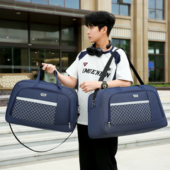 撞色拼接手提旅行包大容量尼龍布多功能行李袋潮流斜挎包跨境貨源