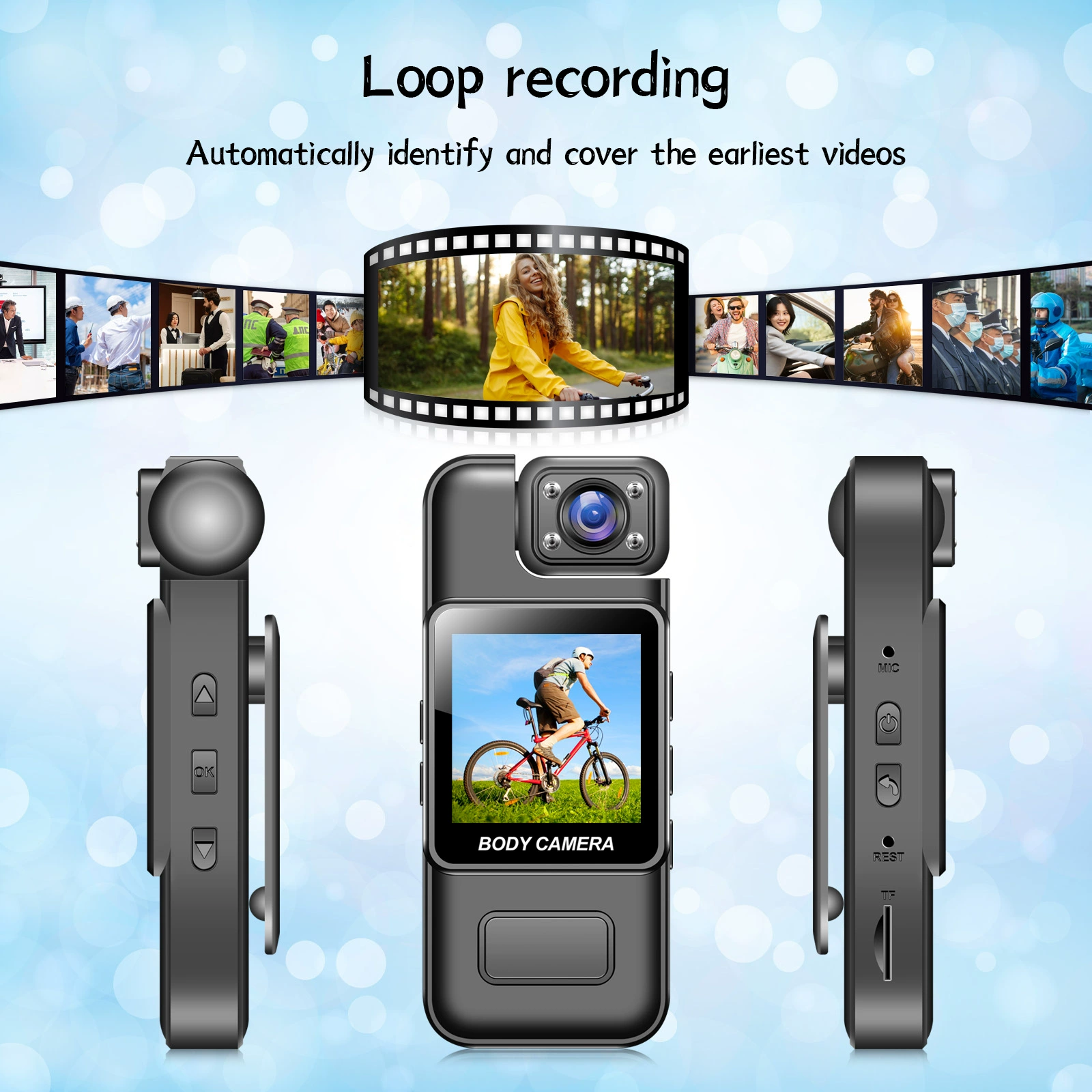 Трансграничный новый портативный карманный портативный рекордер Зажим камеры HD 4K с инфракрасным ночного видения правоохранительных органов