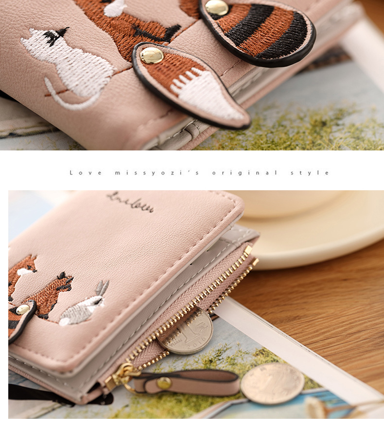 Square Shape Fashion Animal Square Zipper Buckle Small Wallet