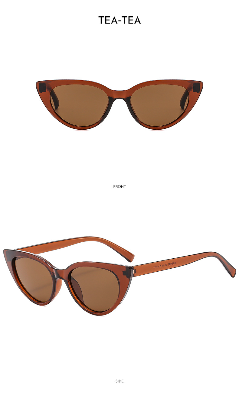 28g Weight Full Frame Glasses Structure Sunglasses Classification PC, UV400 Protection Lens Material Cat Eye Glasses Style Holiday, Travel Occasion Solid Color Pattern All Seasons Season Women's Gender Streetwear Style Streetwear Solid Color PC UV400 Protection Cat Eye Full Frame Women's Sunglasses 16