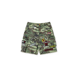 26FW 美式高街 Hellstar  Demin shorts 重工刺绣迷彩工装短裤潮