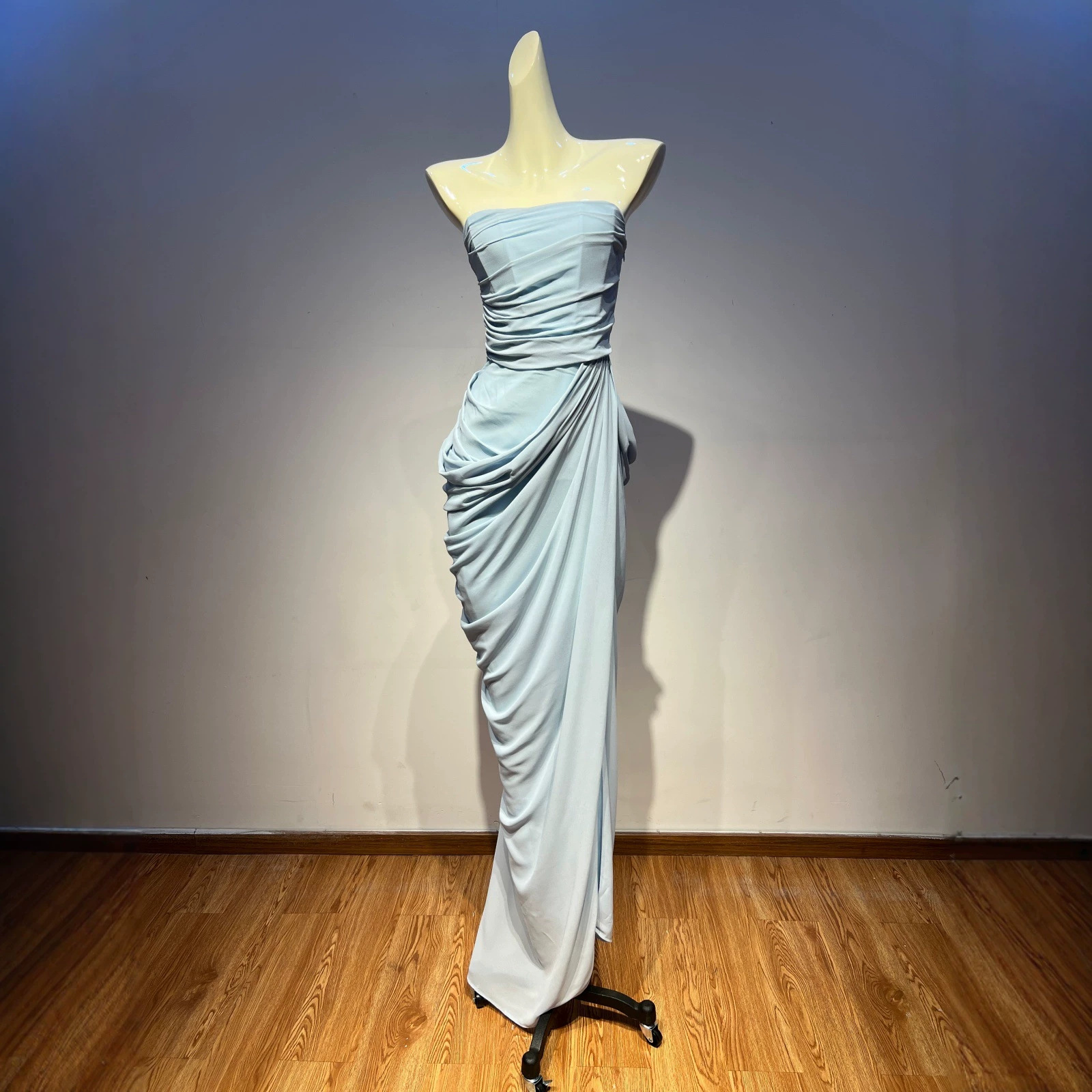 Foreign trade independent station strapless sleeveless fashionable sexy trendy tie-waist corset dress holiday style tie-waist long dress