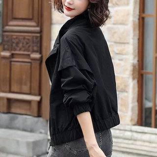 NUNBAI春秋季短款外套女新款时尚洋气休闲宽松小个子棒球服夹克上