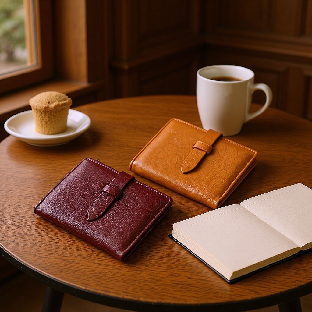 Factory direct sales of women's multi-functional wallets, creative coin purses, short style with clasp, oil-waxed leather, and multiple card slots.