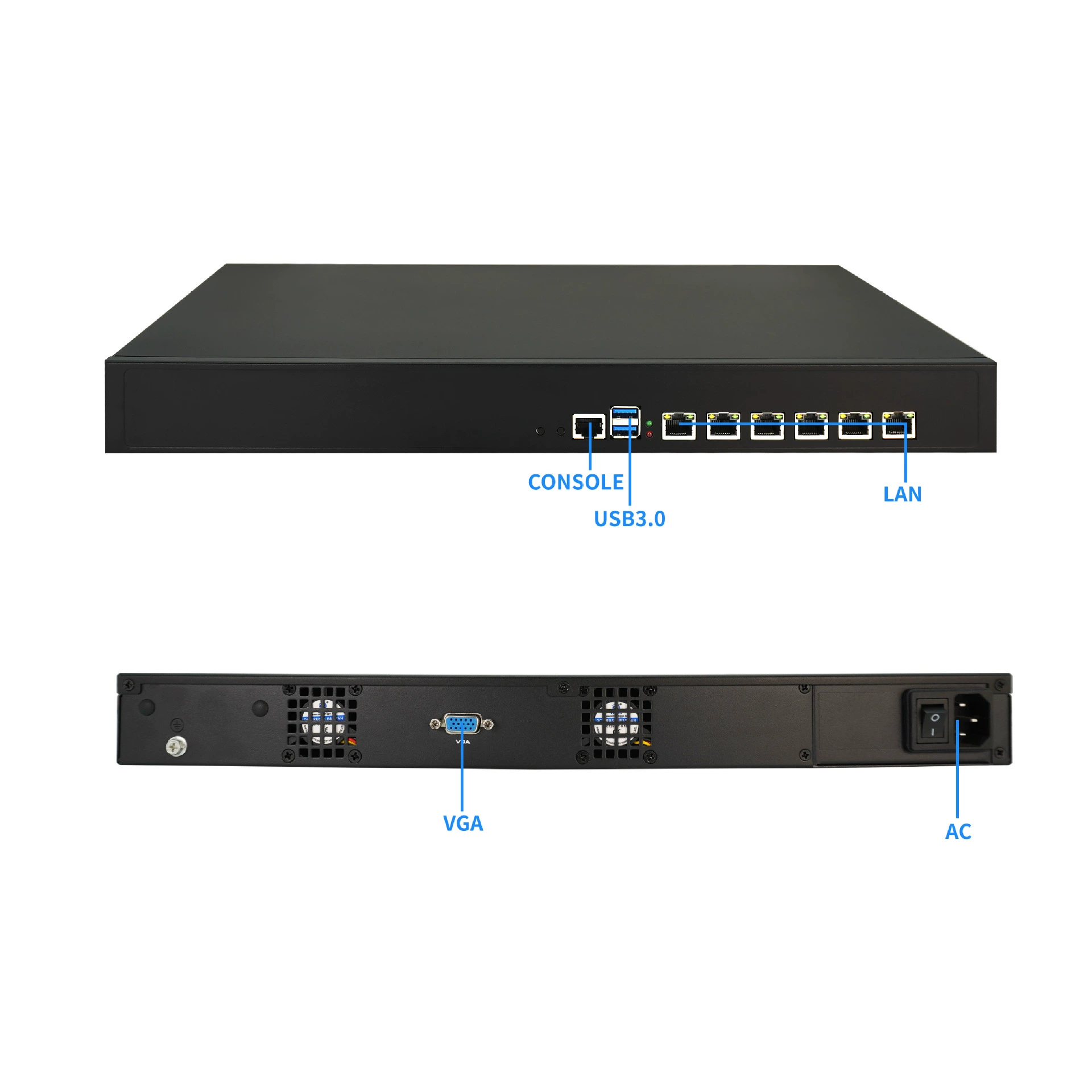 Six-network gigabit soft router main unit 1U rack-mounted firewall network server industrial-grade firewall