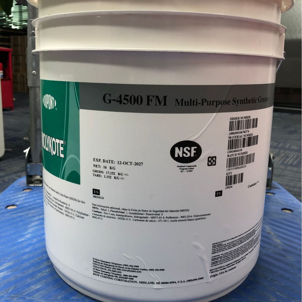 MOLYKOTE/摩力克G-4500通用合成型食品级润滑油脂 MLK-G4500 16KG