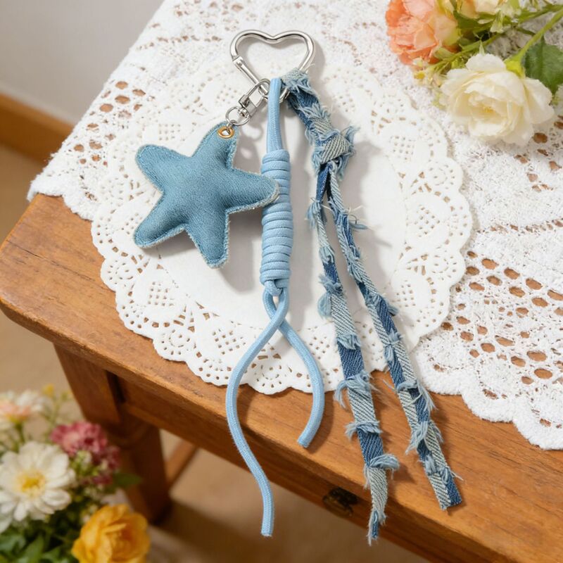 Fashionable and Exquisite Ins-Style High-Value Imitation Pearl Rhinestone Denim Star Heart DIY Keychain Accessory Pendant Fashionable and Exquisite Ins-Style High-Value Imitation Pearl Rhinestone Denim Star Heart DIY Keychain Accessory Pendant