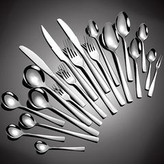 角ハンドルクロスボーダーステンレス鋼食器ホテル西洋ステーキナイフとフォーク家庭用スプーンとフォーク厚みのあるナイフ、フォークとスプーンセット