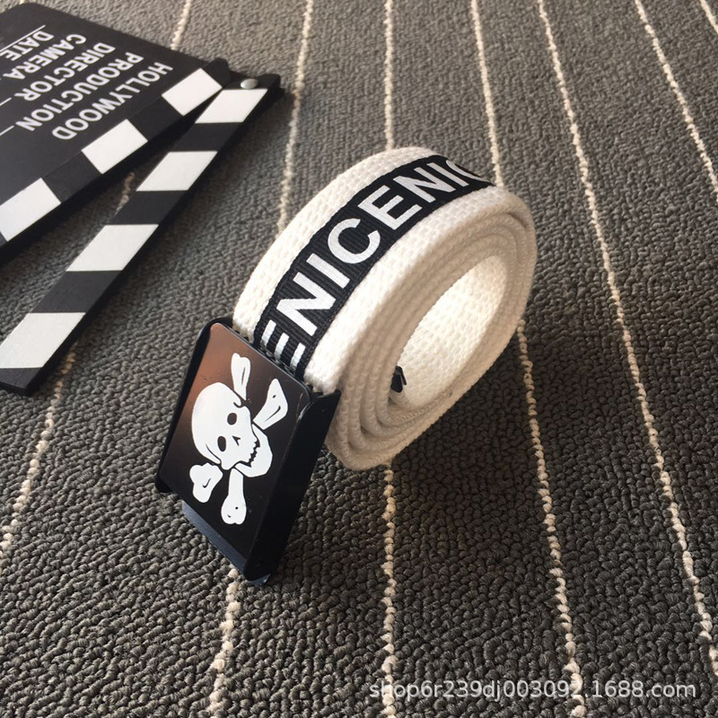 1 cinturón de lona estilo coreano para hombres cinturón de hebilla automática para jóvenes estudiante desnudo de moda simple de moda versátil calle