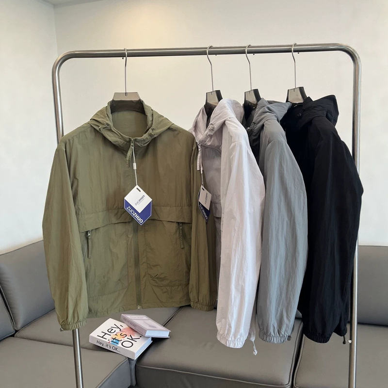 Outdoor Mountain-Style Water-Repellent Spring and Summer Men's Sports Versatile Breathable Hooded Sun Protection Thin Jacket Trendy