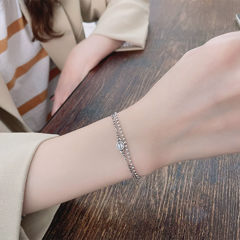 Bracelet, universal chain, fashionable jewelry, silver 925 sample, Japanese and Korean, simple and elegant design, Birthday gift