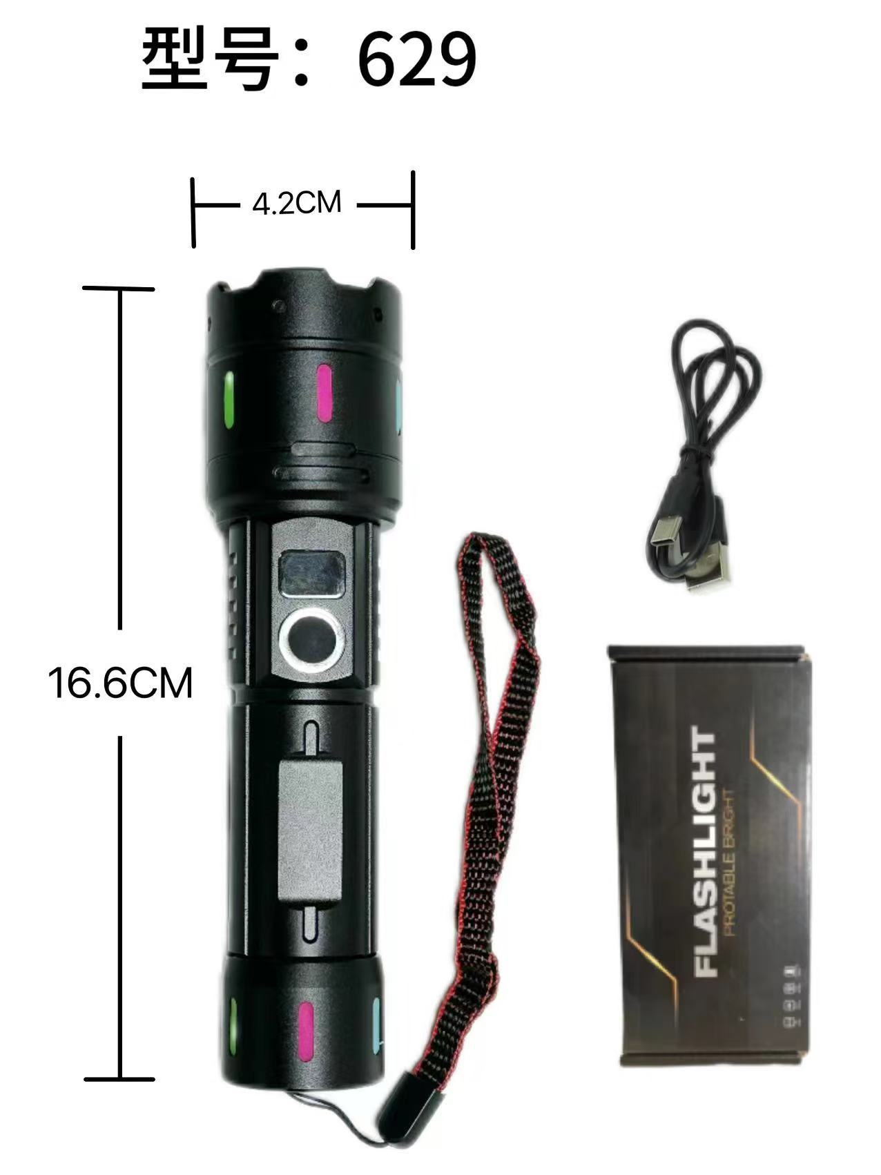 Antorcha láser blanca telescópica zoom con lámpara lateral de aleación de aluminio iluminación de luz intensa antorcha portátil multifuncional