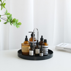 Electroplated Color Modern U-shaped Handheld Round Serving Tray Living Room Entrance Desk Storage Tray for Small Items and Miscellaneous