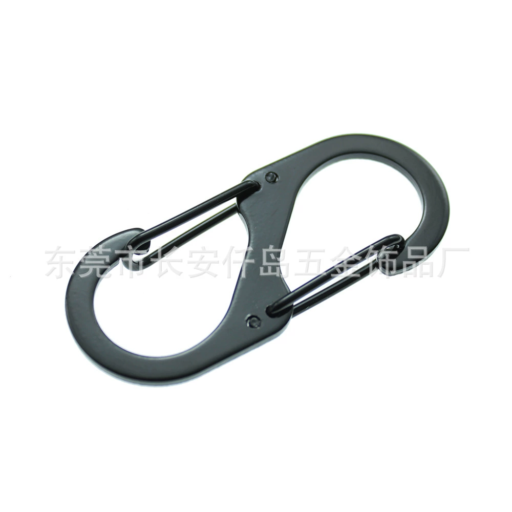 Оптовая Продажа с фабрики № 5 № 6 железная S-образная 8-образная Пряжка стальная проволока Быстрый подвесной электрофорез черный пружинный крючок Пряжка для альпинизма