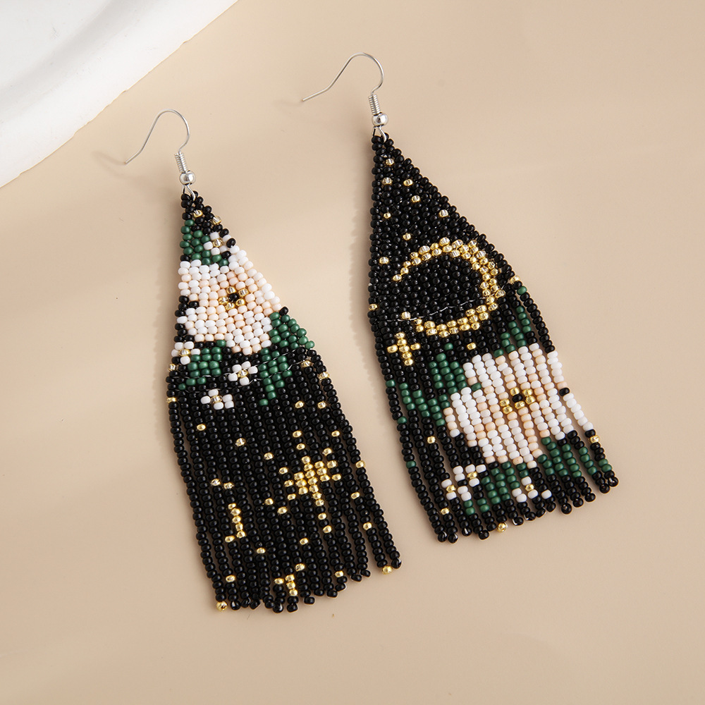 Elegant Tassel Glass Women's Drop Earrings 1 Pair display picture 2