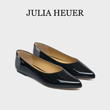 Julia Heuer茱莉亚赫尔25年新款极简风尖头平底浅口牛漆皮女单鞋