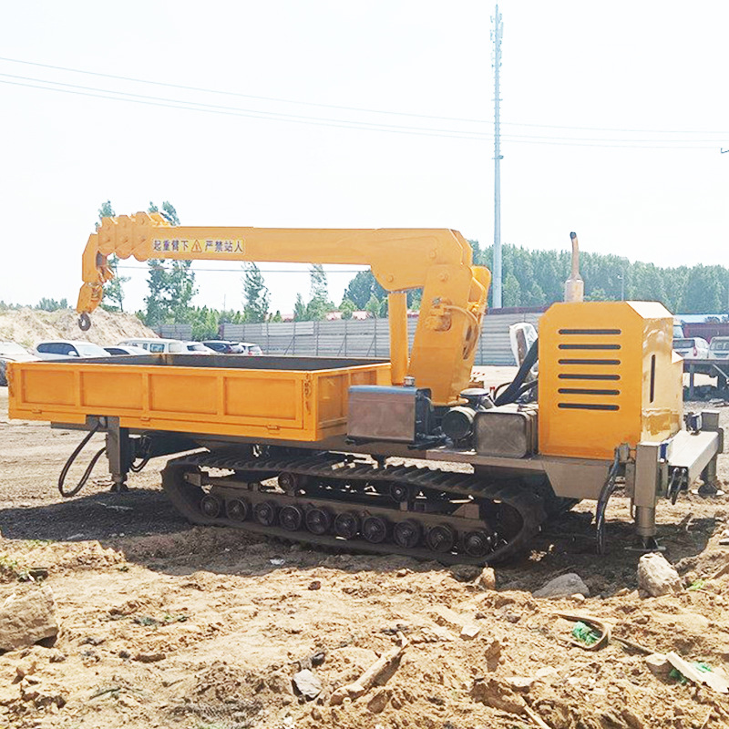 6吨履带起重机农用车改装吊车6吨10吨多功能橡胶履带随车吊