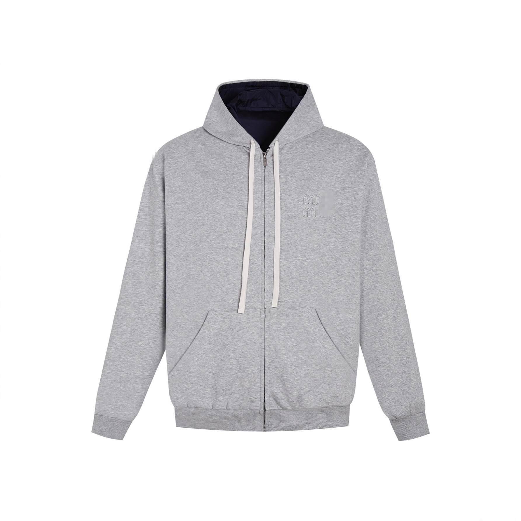 Nanyou High Version Mi*/Miaojia 25Ss Plain Knitted Hooded Double-Sided Jacket