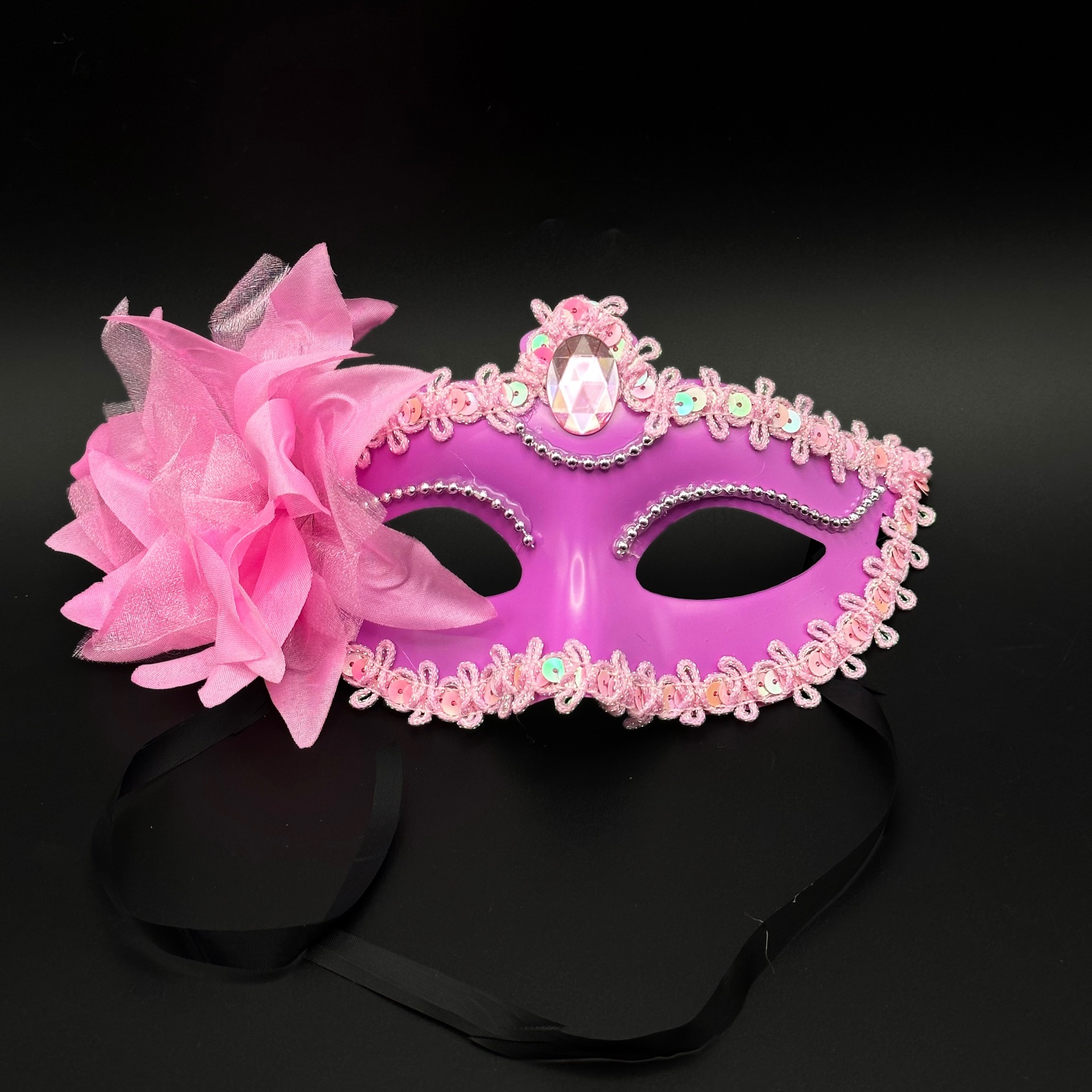 Máscara luminosa caliente transfronteriza Halloween Bola de Navidad fiesta pequeña belleza más lirio flor bola femenina máscara