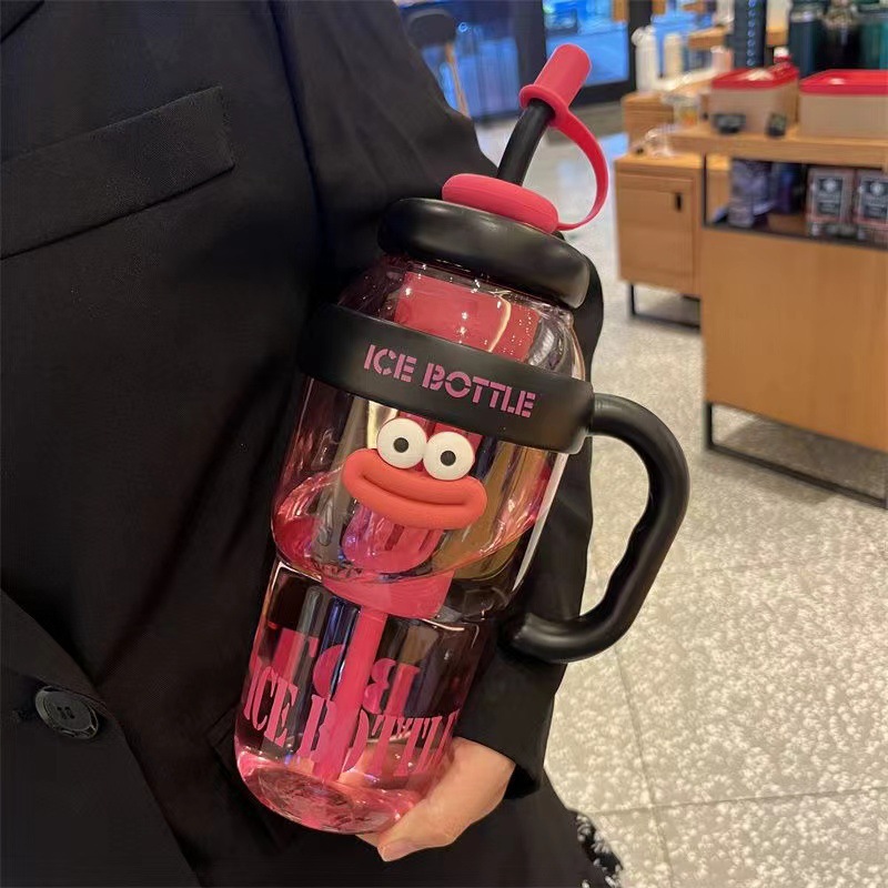 Nueva taza de plástico de verano Big Mac de moda linda taza de paja resistente a altas temperaturas de gran capacidad taza de regalo portátil