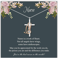 亚马逊新款护士项链作为护理学生礼物，听诊器护士吊坠项链