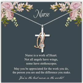 亚马逊新款护士项链作为护理学生礼物，听诊器护士吊坠项链