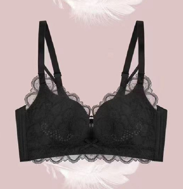 Primavera y verano ropa interior de las mujeres de encaje transpirable agujero Delgado taza inalámbrico Sujetador push up pecho sujetador 690