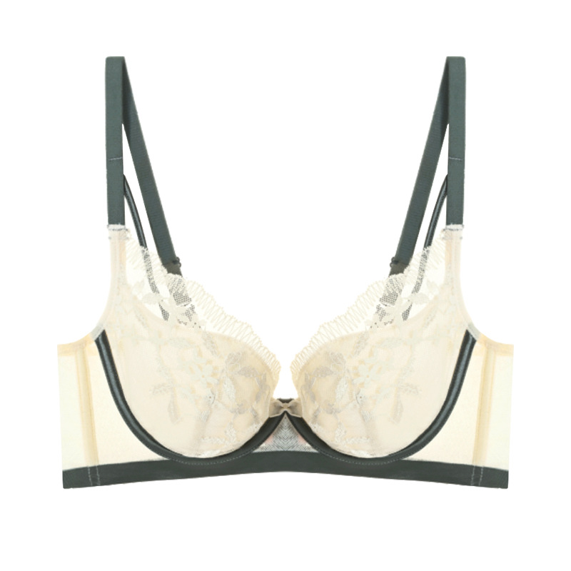 6096 estilo francés sexy bordado de encaje push-up ropa interior de las mujeres pecho grande pequeño soporte superior sujetador ajustable traje de verano